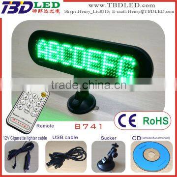 7*41 dots led car used moving diy sign board display with sucker