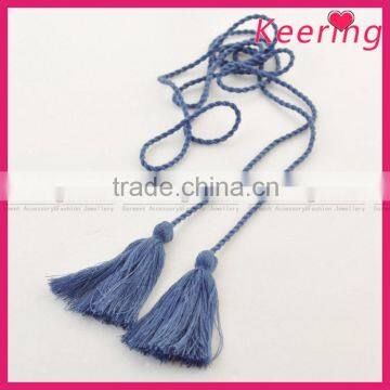 New hot sale cotton double-end tassel necklace long set cord fringe