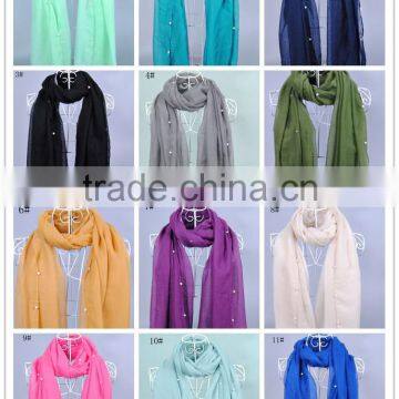 Fashion pearl beads scarf muslim scarf stock