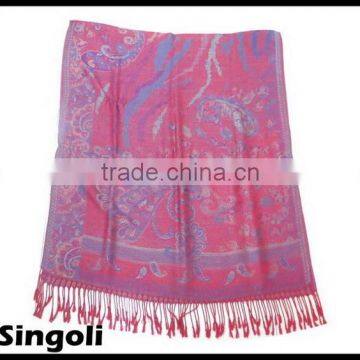 red underpainting fashion cotton scarf with red tassel