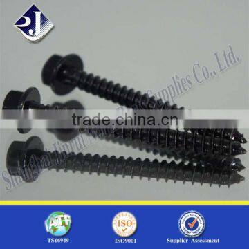 hex washer head wood screw black zinc1