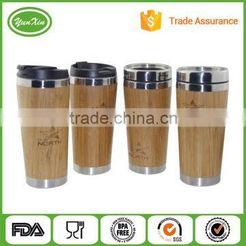 stainless steel inner with bamboo outer Material and Eco-Friendly bamboo coffee travel mug