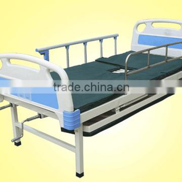 Hospital flat bed accompany sleeping two cranks manual medical bed