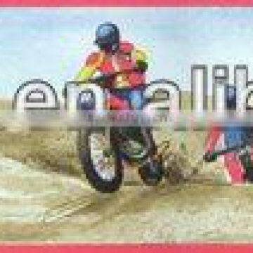 PVC self adhesive riding motorbike border sticker B2029