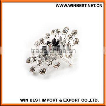 China supplier rhinestone decorative pin, decorative pin brooch, rhinestone fleur de lis brooch