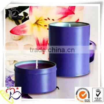 small metal wholesale candle tin box/round tin box/plain candle tin box