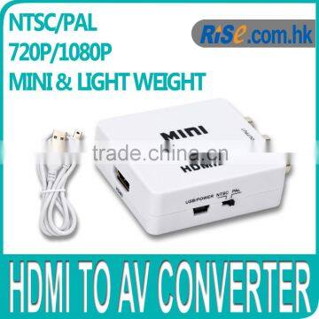 Mini 720p 1080p HD HDMI to RCA Composite Audio AV CVBS Adapter NTSC Video Converter