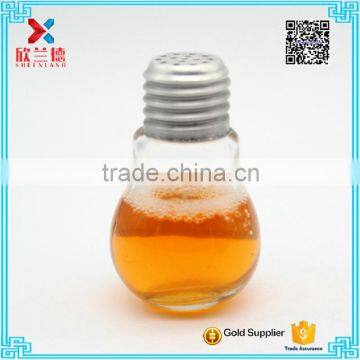 40ml unique design bulb shaped glass spice bottles with silver cover