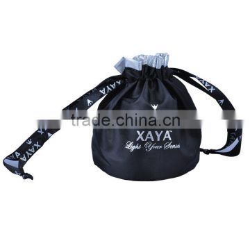 Custom satin bag round in silver logo