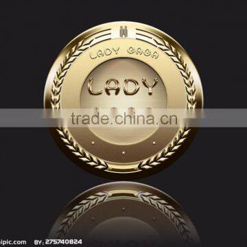 Custom gold / nickel / bronze custom engraved metal medallions