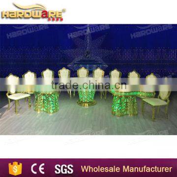 Golden Stainless Steel Frame Half Round Dining Table / Half Round Table photo-4