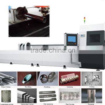 500~2000W metal pipe fiber laser cutting machine for tubes, rectangular and other profile