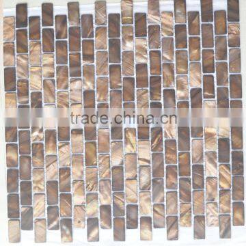 Colored Brown River shell mosaic tile, backsplash,bathroom wall tile