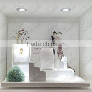 new arrival jewelry display set lacquer wooden / pu leatherette jewellery window display