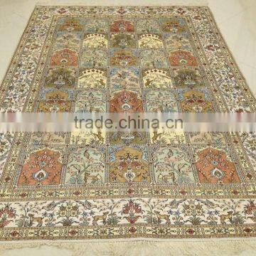 isfahan handmade silk carpet hand knotted silk rug carpet factory in guangzhou