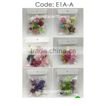 50 Set of 5 Shape Handmade Mulberry Paper Flower Wedding Party, Scrap-booking Crafts, Wholesale E1A