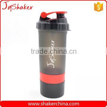 600ML BPA Free Plastic Protein Shaker Bottle With Pill Box & Powder Compartment photo-3