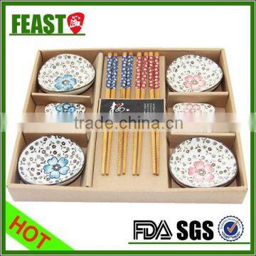 Hot new products for 2015 ceramic bowl with chopstick gift set