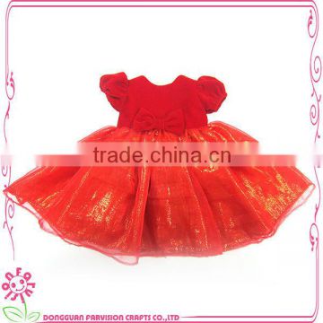 OEM 18 inch red girl doll dress with bowknot