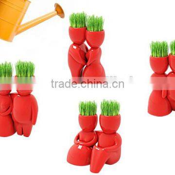 Boy Grass Head Ceramic Porcelain Planter ,Grass Head Ceramic Porcelain Planter ,Grass Head Ceramic Porcelain Planter photo-5