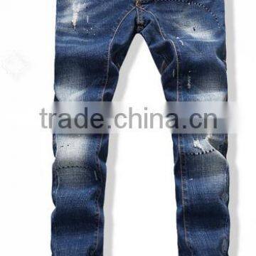 New popular style men's destroyed denim jeans straight leg                        
                                                Quality Choice