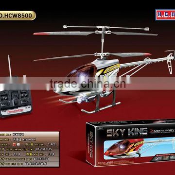 aluminium alloy big 3 ch radio control aircraft with gyro and LED