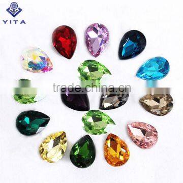 8*5mm 8x5mm multi faces waterdrop pointback crystal rhinestone for garment shoes