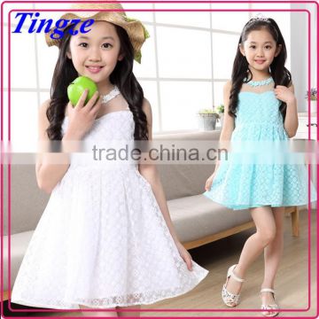 Wholesale fancy elegent lace dresses designs kids dresses for baby girls of 7 years old