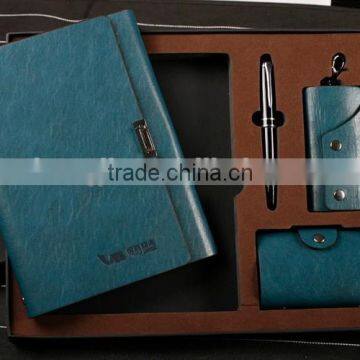 2016 New design leather agenda set with pen