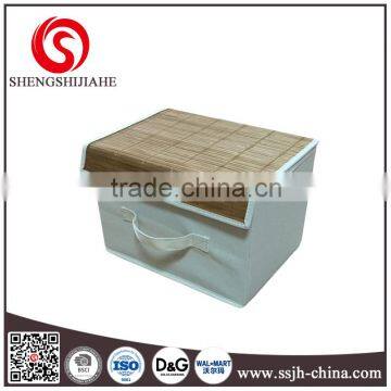 nonwoven fabric with bamboo folding storage box with cover