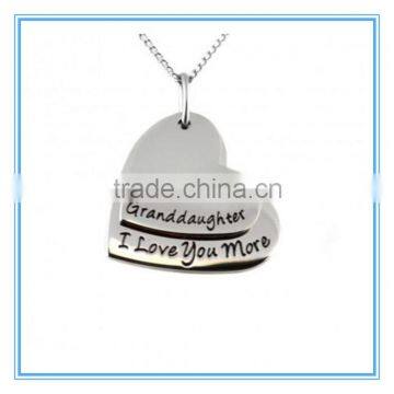 Granddaughter Double Heart Pendant I Love You More