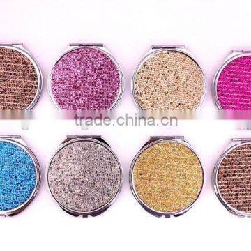 2014 new style custom handheld vanity mirror cover with sequin,MD208