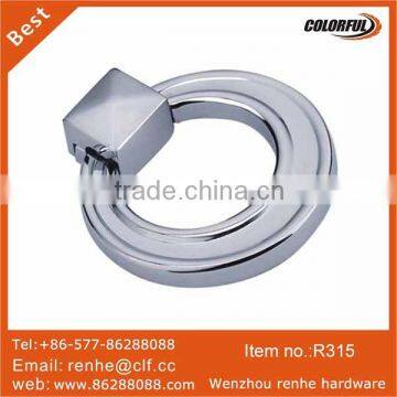 Glossy chrome Ring zamak cast cabinet Ring knob