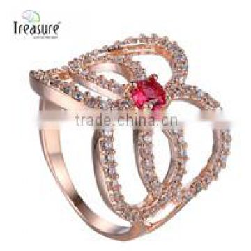 Fashion Unique Jewelry Zircon Gold Wedding Ring BR01560