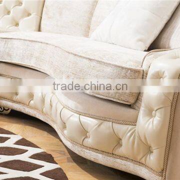 Tufted Beige Velvet Sectional Chesterfield Sofa Set Classic Italian Design AL043