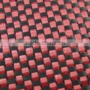 Chian factory provide carbon fiber orange kevlar hybrid fabric for sale