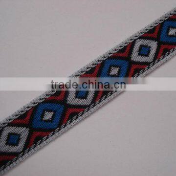 Jacquard spun polyester decorative webbing ribbon fabric