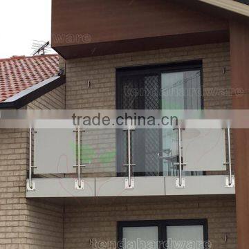 side mount balcony stainless steel post glass balustrades