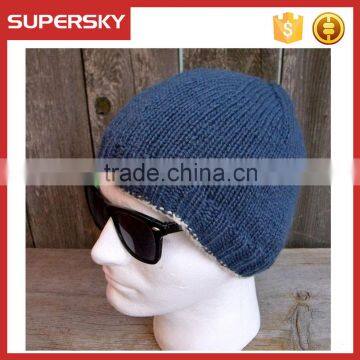 A-642 custom ribbed wool beanie men plain knitted beanie men ribbed knitted beanie