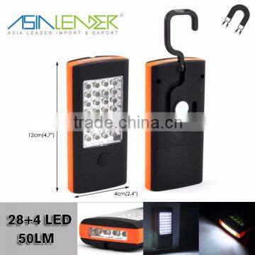 for Camping and Emergency 2 Brightness Level 28LED+4LED Magnetic Work Flashlight