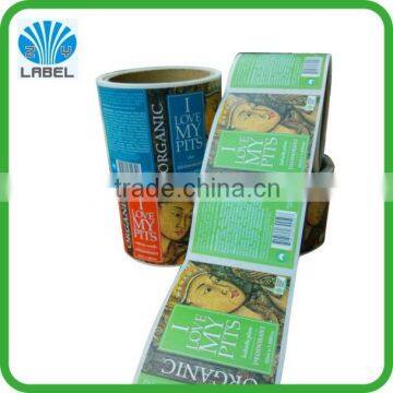 custom printed adhesive paper sticker,glossy laminated sticker paper