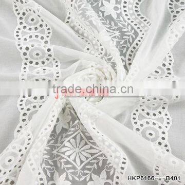China Textile Supplier White Orandy Blackout Embroidery Circle Flower Fabric For Five Star Hotel Curtain Decoration HM photo-5