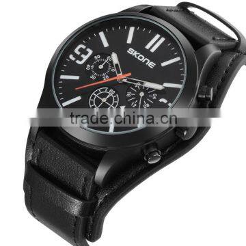 SKONE 9449 New Design Leather Wrap Around Watch Men