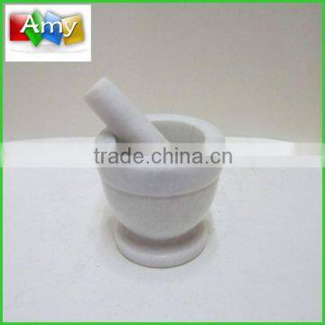 SM745 natural white marble mortar and pestle