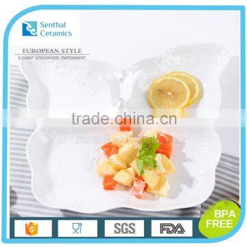 Cheap ceramic restaurant butterfly shape ceramic plates dishes