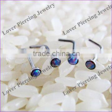 Fashion Opal Nose Screw Studs Fake Nose Ring [OB-260]