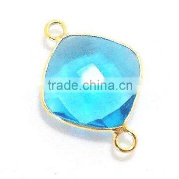Sterling Silver B.T Quartz Cushion Faceted Gemstone Connector photo-4