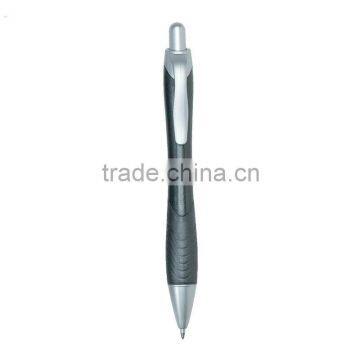 Rio Ballpoint Pen With Contoured Rubber Grip-MetallicCharcoal