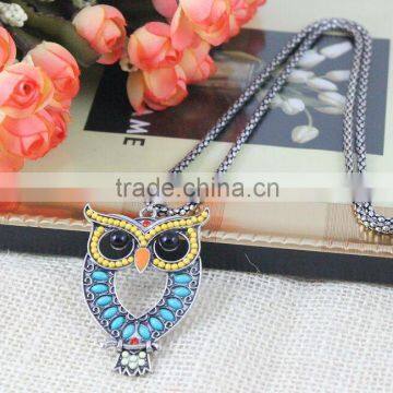 2016 hot selling products high quality colorful beads necklace owl style necklace