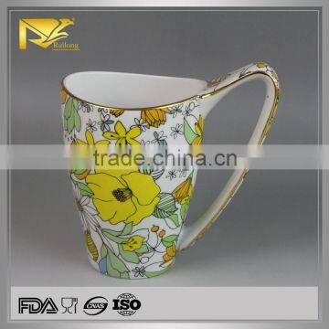 Lead Free gold rim custom the coffee mug for drinking